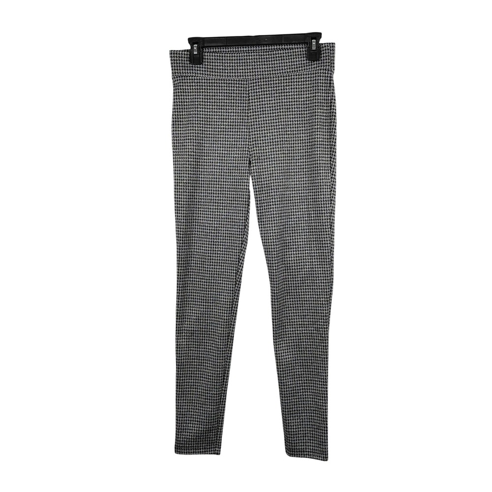 LOFT Houndstooth Print Stretch Pants Womens Size S Black White Slim Fit Trousers
